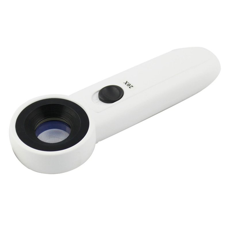 12x/20mm LED手持型消色差高倍放大鏡【N406】 - 其他書寫用具 - 玻璃 白色