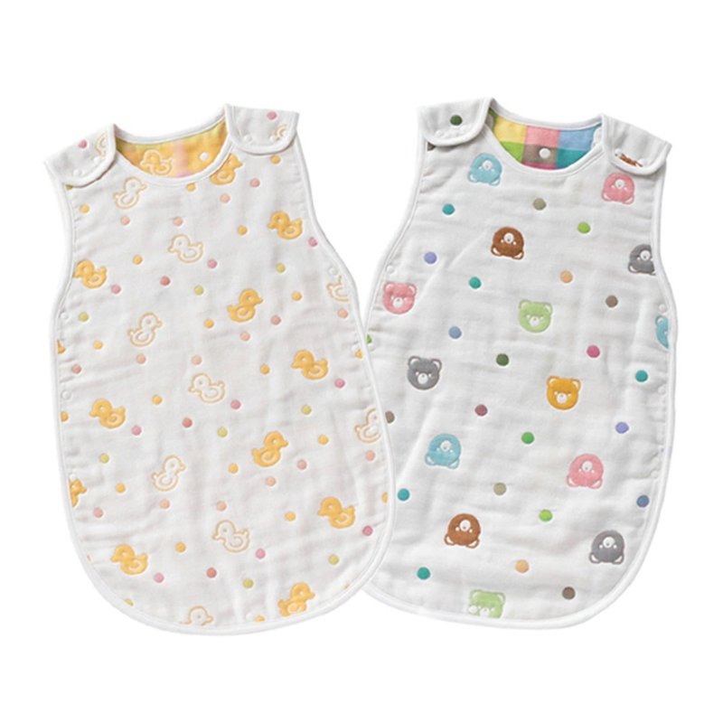 [Japanese OP mini] Infant and child six-weight cotton gauze anti-kick robe/gauze vest are available in two options - Bedding - Cotton & Hemp 