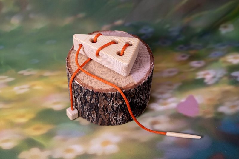 Cheese Threader Toy, Natural Wooden Educational Toy, Educational Tool for Kids - 寶寶/兒童玩具/玩偶 - 木頭 咖啡色