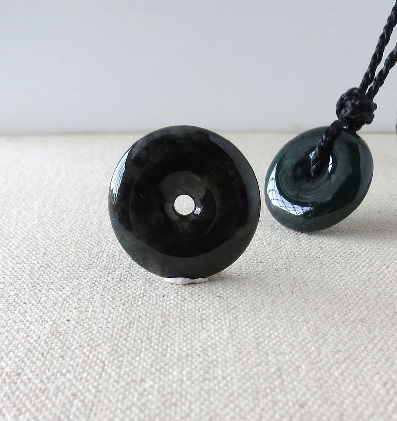 The birth year [Peace ‧ Ruyi] ice black chicken emerald silk wax line necklace*AB6*[four shares] - Necklaces - Gemstone Black