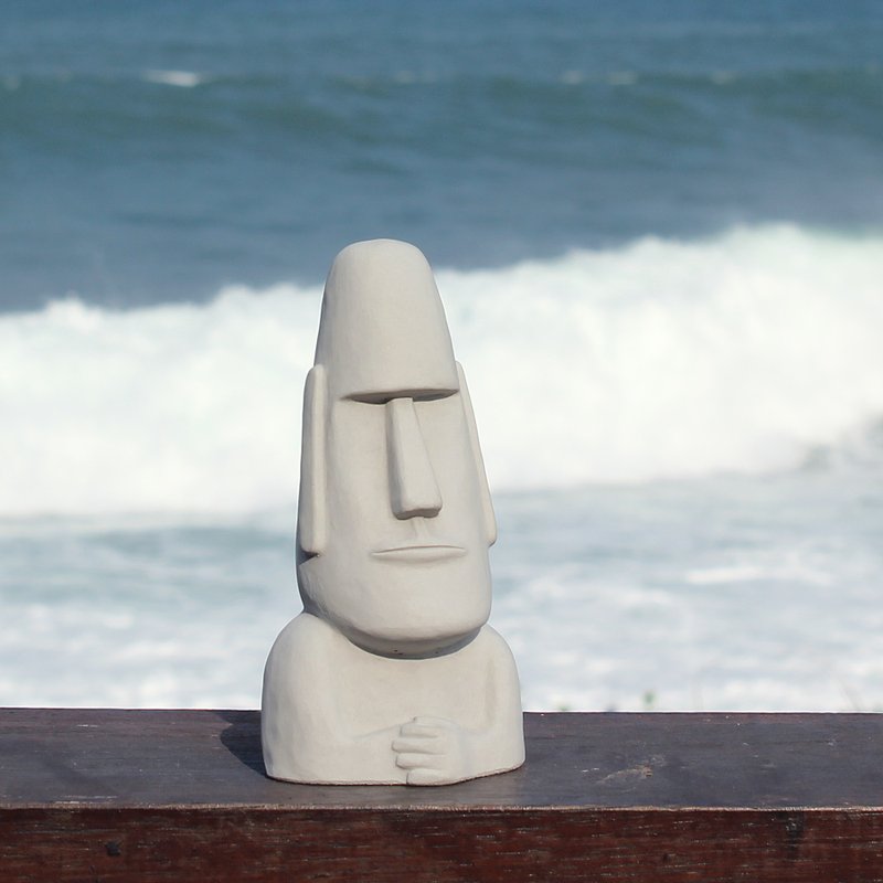 Cement Moai - Pointed Moai - ตุ๊กตา - ปูน สีเทา