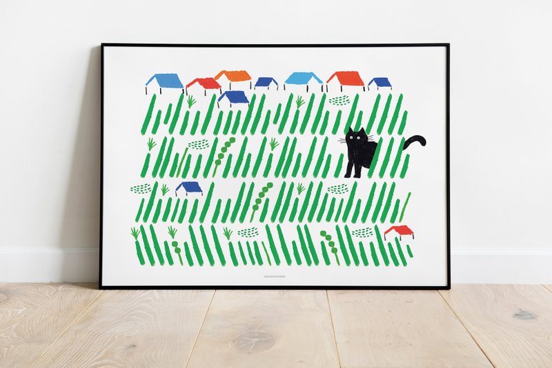 Hide and seek poster (A3/A4) - 海報/掛畫/掛布 - 紙 綠色