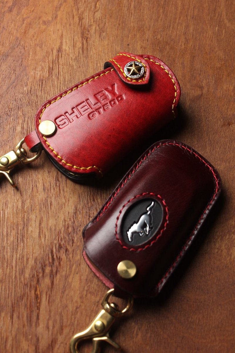 【Poseidon Boutique Handmade Leather Goods】【Custom Version】MUSTANG Mustang Car Key Holster - Keychains - Genuine Leather 