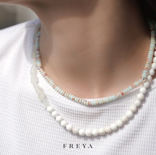 WBJ訂製珠寶 FREYA 白松石項鍊-月光石 能量水晶寶石 平靜情緒 正能量心靈平衡