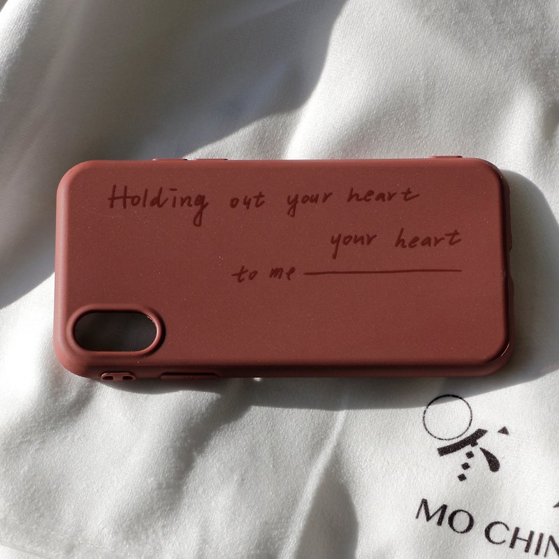 Hollow your heart (micro backhand) - thick anti-collision soft shell wine red - Phone Cases - Plastic Red