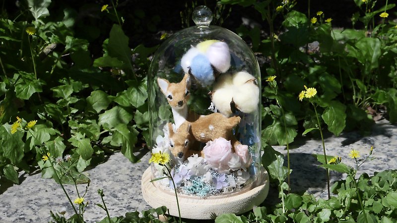 Fawn Glass Bell Jar Flower Ceremony - ช่อดอกไม้แห้ง - พืช/ดอกไม้ 