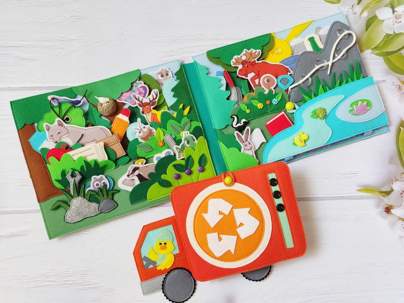 Teaching Children to Save Nature: How to Clean Up Garbage - 寶寶/兒童玩具/玩偶 - 其他材質 綠色