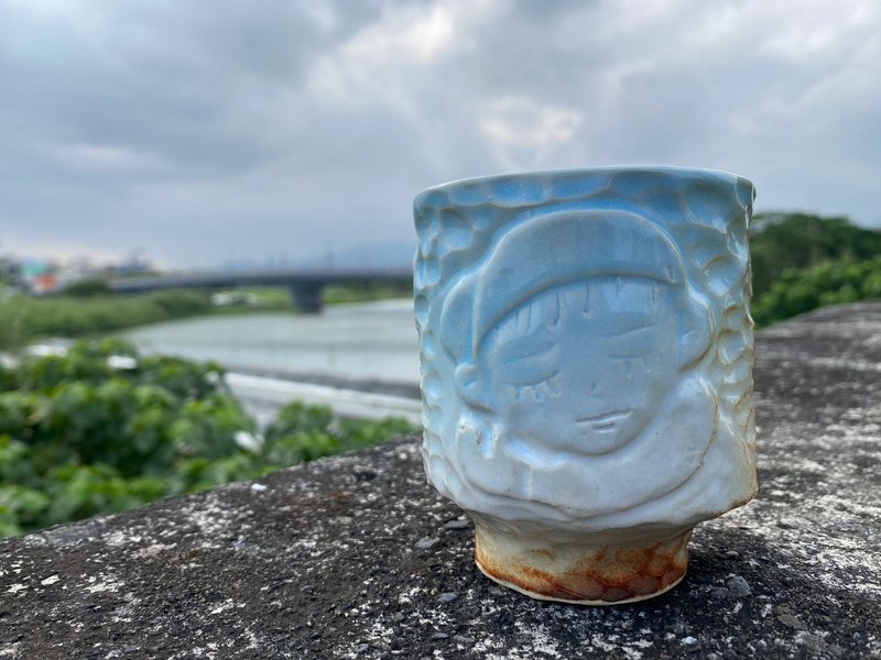 杯-刻印杯 - 擺飾/家飾品 - 陶 藍色