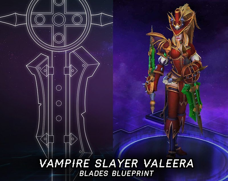 Digital Vampire Slayer Valeera blades blueprint for cosplay