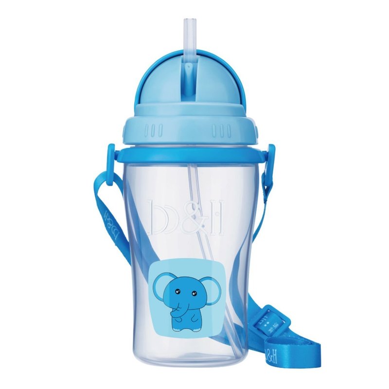 b&h 智多星便攜式兒童揹帶學習杯郊遊版 400ml - 大象 - 寶寶/兒童餐具/餐盤 - 其他材質 藍色