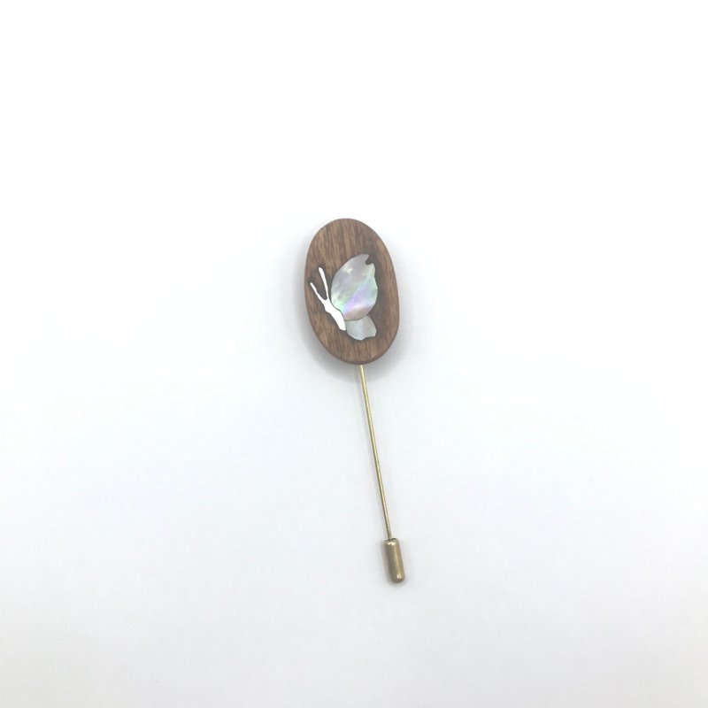 [Original brooch] Fudie - Brooches - Wood Brown