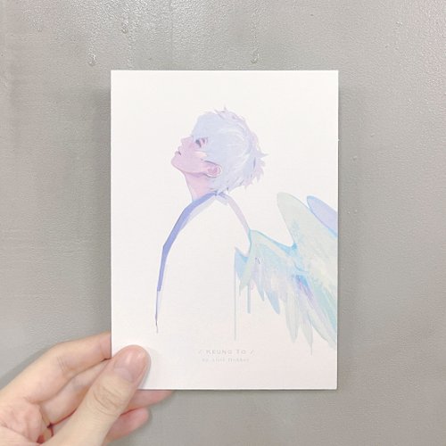 AliceHobbey Illustration Alice Hobbey Mirror姜濤 單面水彩人像插畫明信片 Postcard