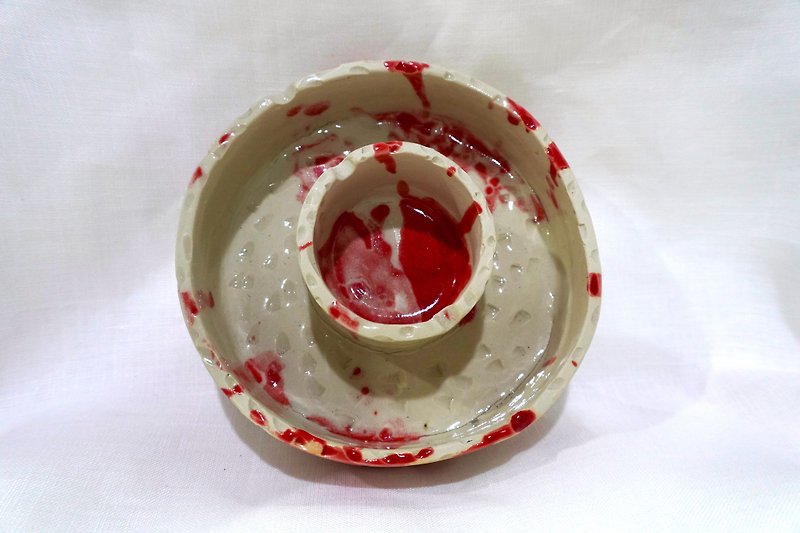 中世のサークル - 花瓶・植木鉢 - 陶器 レッド