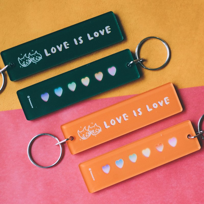 Sticky Cat Acrylic Keychain Love is Love - Keychains - Acrylic Multicolor