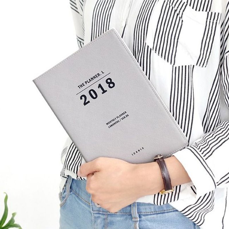ICONIC 2018 Classic Moon L (aging) - texture gray, ICO50428 - Calendars - Paper Gray