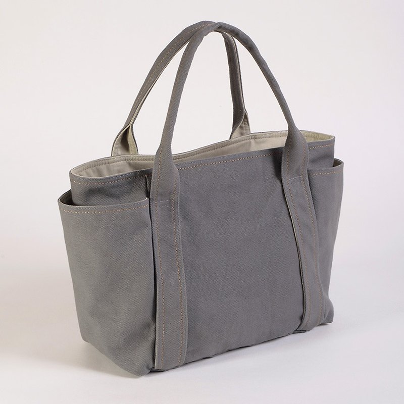 帆布萬用工具袋-中灰色(中型) - 側背包/斜孭袋 - 棉．麻 灰色