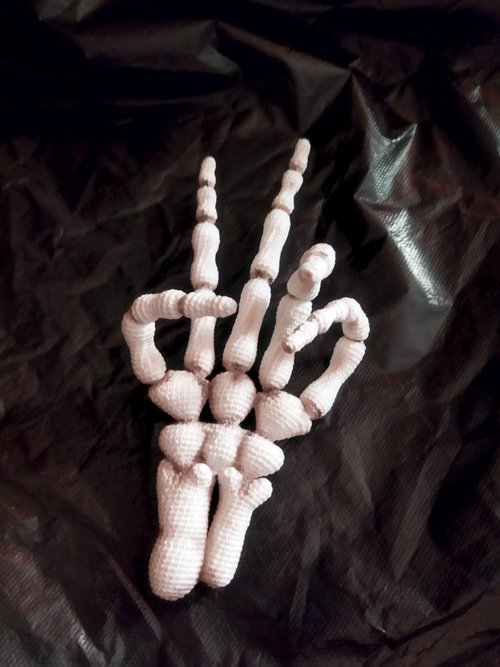 TatiStoreShop 骨架手腕手俑amigurumi鉤針圖案PDF英文。