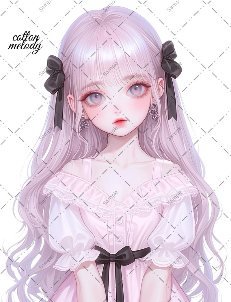 original sticker no.1291 人物ステッカー オリジナルステッカー 人物ステッカー 女の子ステッカー オリジナル人物ステッカー - 貼紙 - 紙 