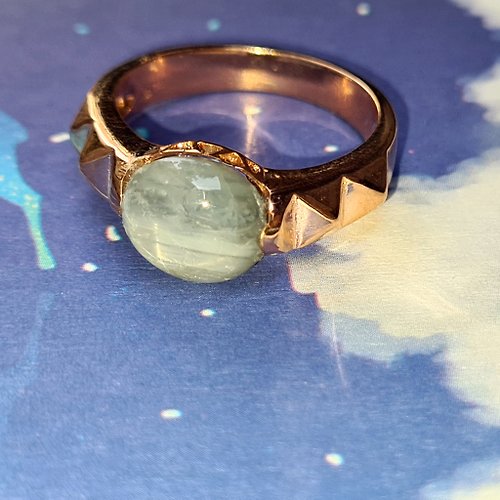 charissagemstone 天然無處理的藍寶石尺寸 6×8 毫米銀鍍玫瑰金戒指