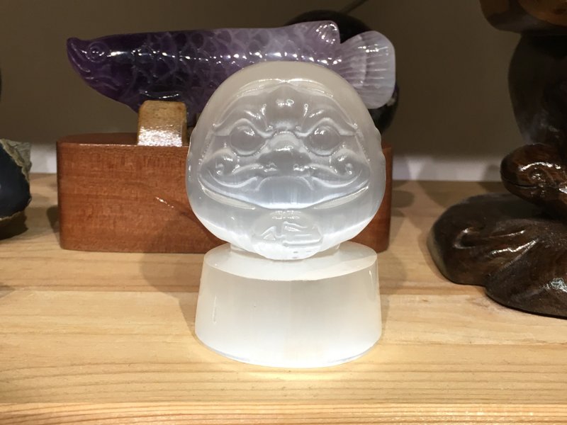 摩洛哥透石膏石達摩公仔 - 去除負能量 提升空間 - 擺飾/家飾品 - 水晶 