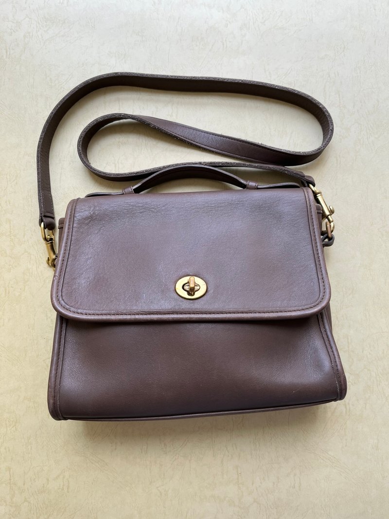中古包Coach|Court Bag|古董包|女友禮物|側背包 - 束口袋/束口背包/水桶包 - 真皮 咖啡色