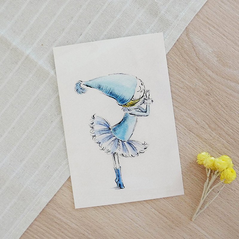 伊之珂芭蕾 | 蘆笛小精靈－藍精靈 明信片 - 卡片/明信片 - 紙 藍色