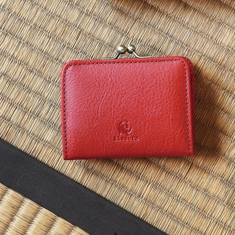 日本職人手工 口金方形牛皮零錢卡片夾 Made in Japan by Kissora - 零錢包/小錢包 - 真皮 