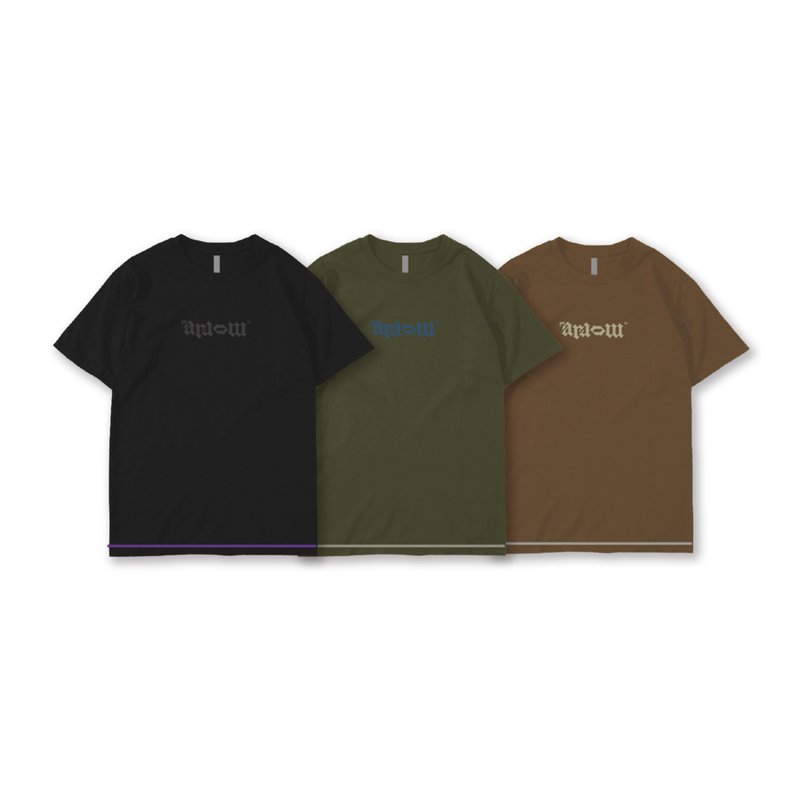 .67ARROW LOGO TEE 3.0_Short T Embroidered Black Army Green Khaki Short Sleeve Large Size Trend - Men's T-Shirts & Tops - Cotton & Hemp Multicolor