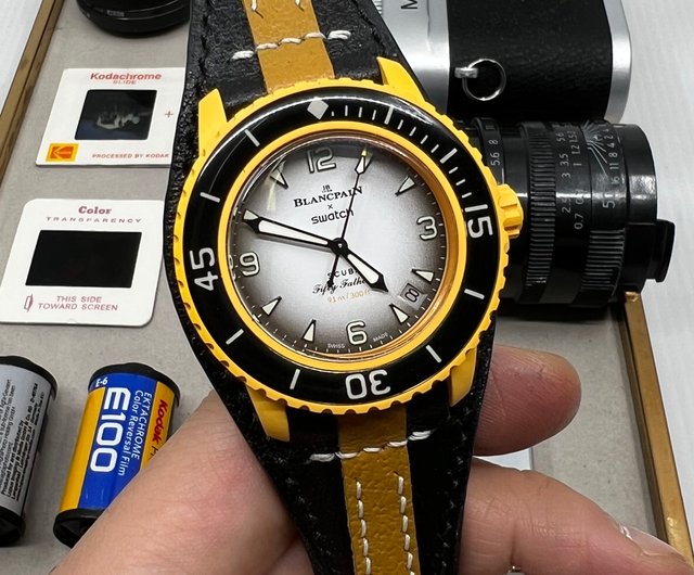 レザーストラップ ハンドメイド Swatch x Blancpain Scuba Fifty