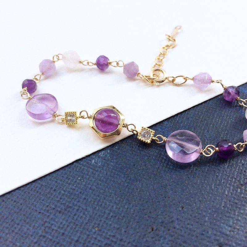 14KGF amethyst exquisite bracelet - Bracelets - Crystal Purple