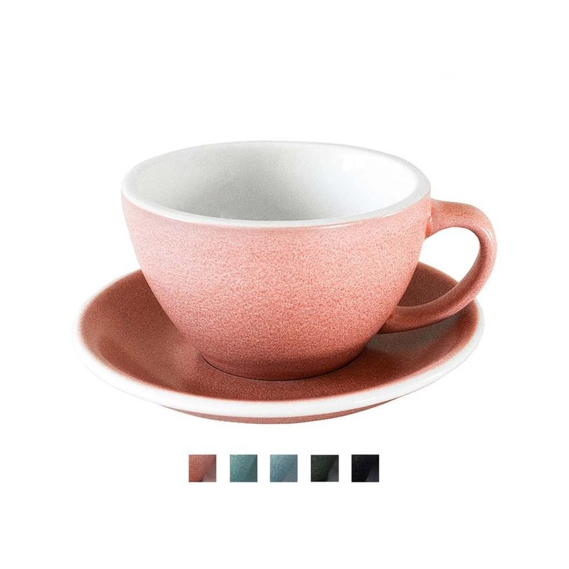 LOVERAMICS | Egg-shaped series-natural style color-latte cup and plate 300ml (multi-color) - Cups - Porcelain Multicolor