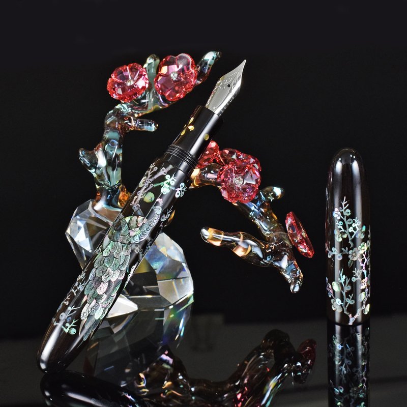 CYPRESS【螺鈿-孔雀】匠心獨具設計款鋼筆 - 鋼筆 - 其他材質 黑色