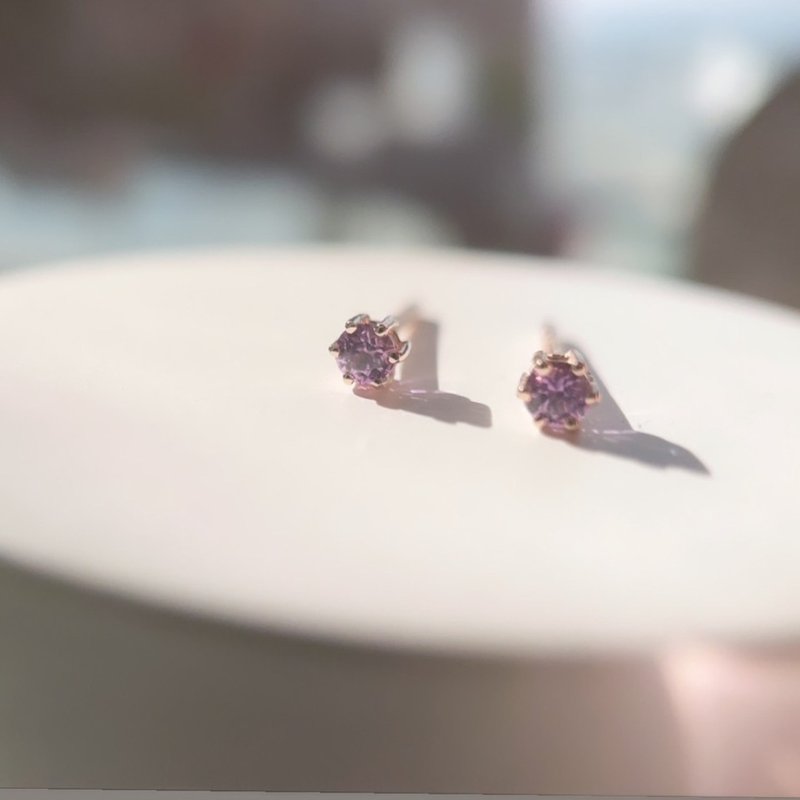 pink sapphire earrings - ต่างหู - เครื่องประดับ 