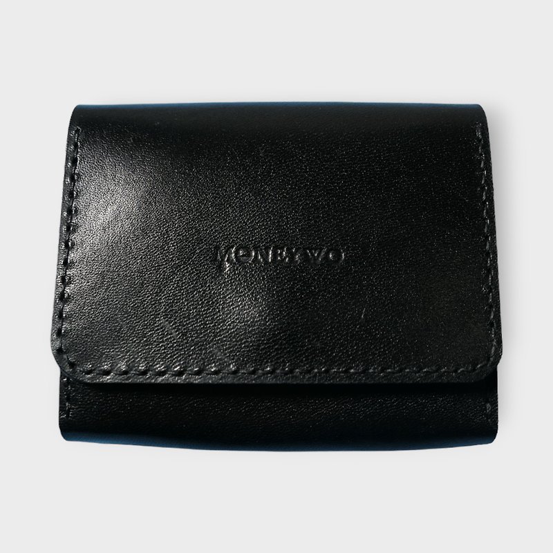 Men's Genuine Leather Thin Magnetic Buckle Clip - Wallets - Genuine Leather Black
