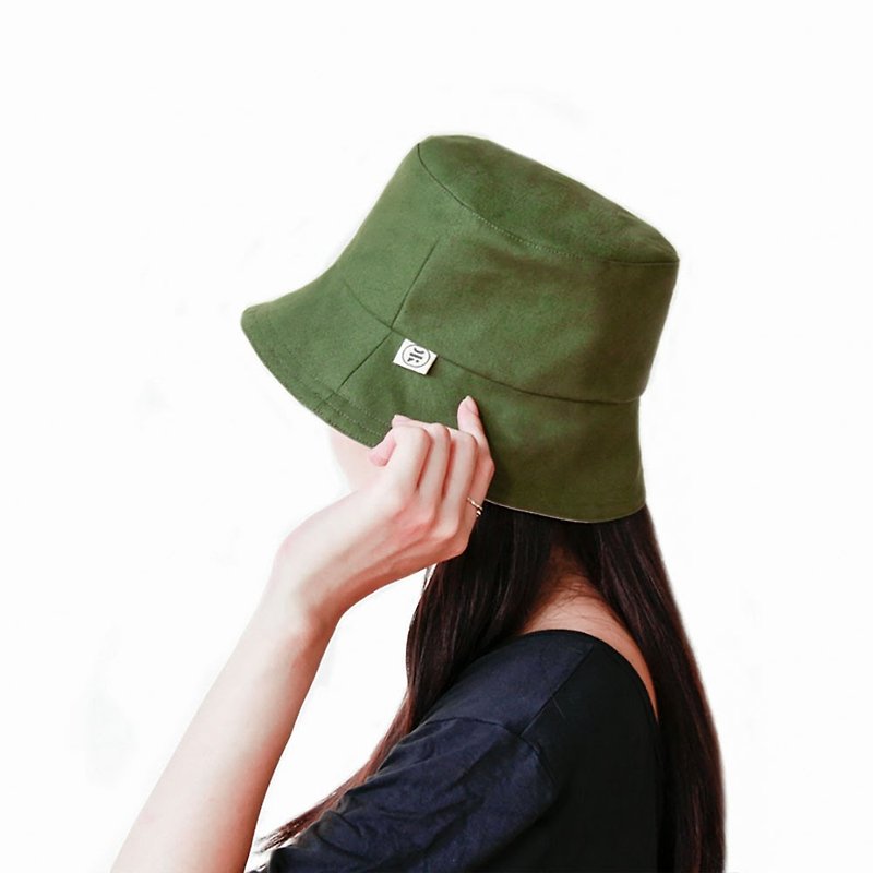 【漁夫帽】- 墨綠 - 帽子 - 其他材質 綠色