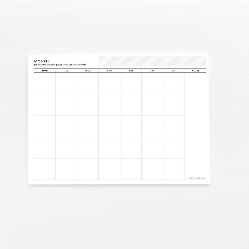 KNOOP WORKS B5 size PLANNER (Monthly - Horizontal) - Sticky Notes & Notepads - Paper White