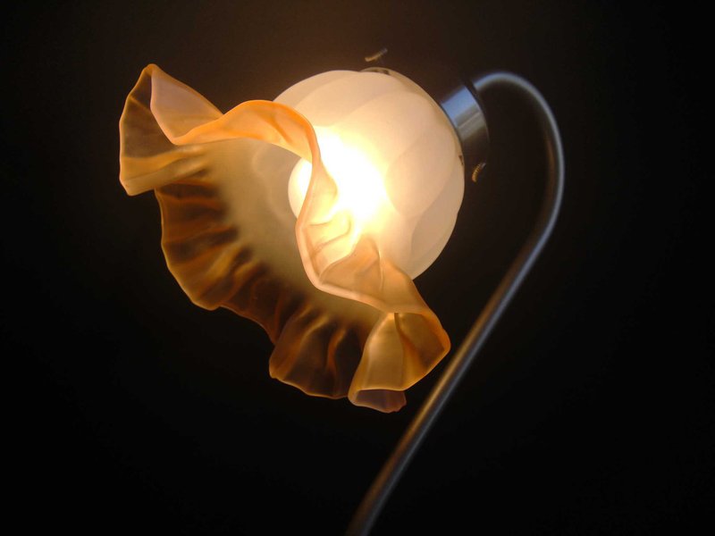 【Old Time OLD-TIME】Early second-hand glass flower table lamp imported from Japan - โคมไฟ - วัสดุอื่นๆ 