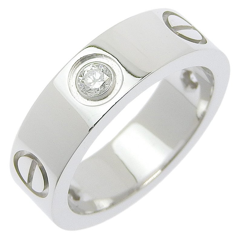 【日本直送】カルティエ CARTIER ラブリング 9号 リング・指輪 ハーフダイヤ K18WG × ダイヤモンド 約8.1g【中古】 - 戒指 - 貴金屬 