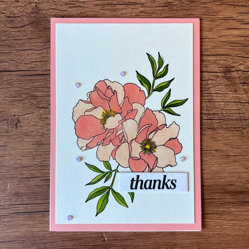 thanks flowers Thank You Card - Cards & Postcards - Paper Pink