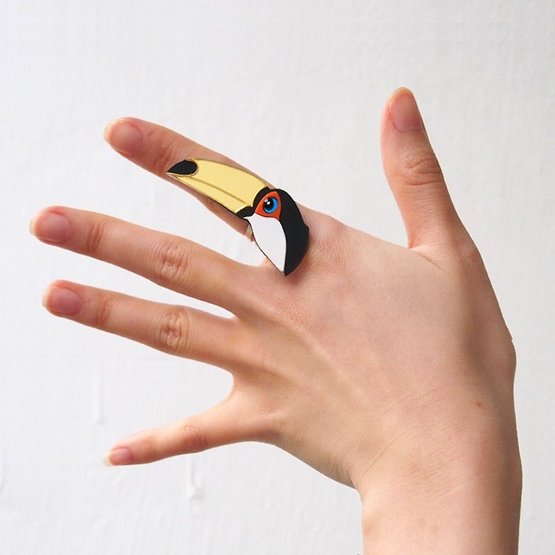 Toucan Ring - General Rings - Acrylic Multicolor