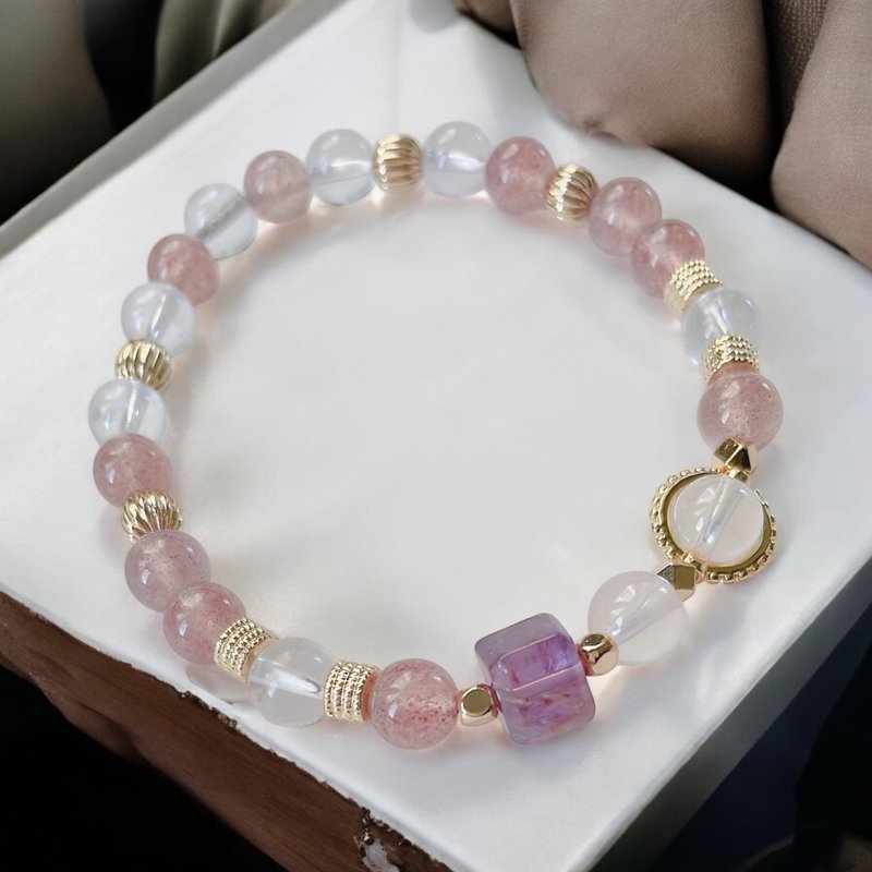 Performance improvement, soothing anxiety, good popularity/high quality strawberry crystal, moonstone, amethyst - Bracelets - Crystal 