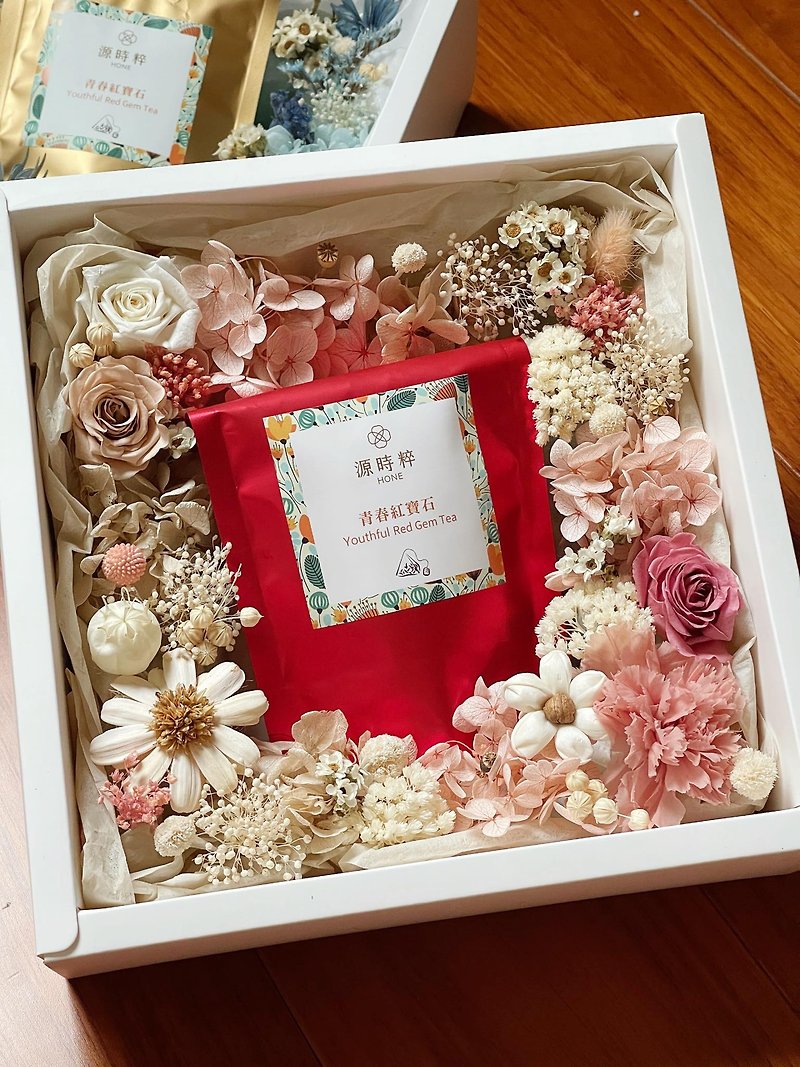 Youya Floral Tea Baoyun Time Gift Box/Mother's Day/Eternal Flowers/National Treasure Tea/Flower Box - Dried Flowers & Bouquets - Plants & Flowers 