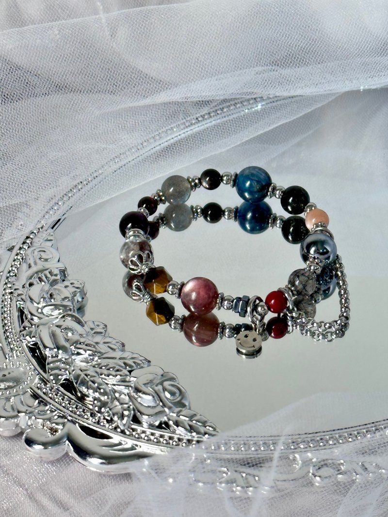 Level 1 Player Crystal Bracelet - Medical Steel/ Stone/Kyanite/Red Ghost/ Stone - สร้อยข้อมือ - คริสตัล หลากหลายสี