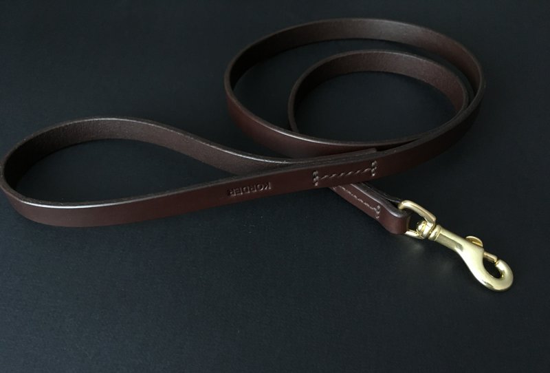 Leather Dog Leash 120 cm, Long Plain Lead, Service Dog Leash, Durable Dog Leash - 項圈/牽繩 - 真皮 黑色