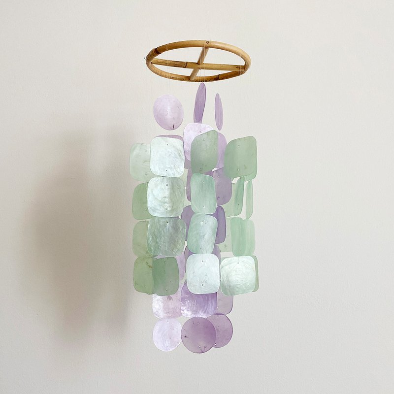 DIY-KIT|Samcheong Hanbok-Violet-Square, Circle| Shell Wind Chime Mobile| #0-362 - 其他 - 貝殼 紫色