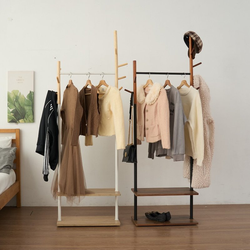 Tree-shaped double-layer storage clothes hanger clothes hanger floor rack storage rack clothes hanger - เฟอร์นิเจอร์อื่น ๆ - โลหะ 