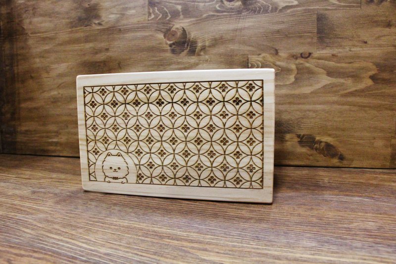 Log window grille pattern storage box money box coin box - Storage - Wood Brown