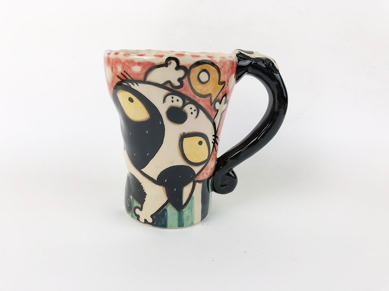 Nice Little Clay Handmade Bell Cup Naughty Panda 0101-43 - Mugs - Pottery Brown