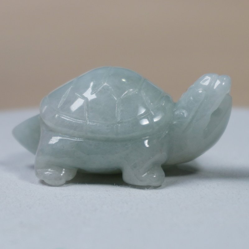 [Auspiciousness and Longevity] Jade Turtle | Natural Myanmar Grade A Jadeite | Gift - พวงกุญแจ - หยก สีใส