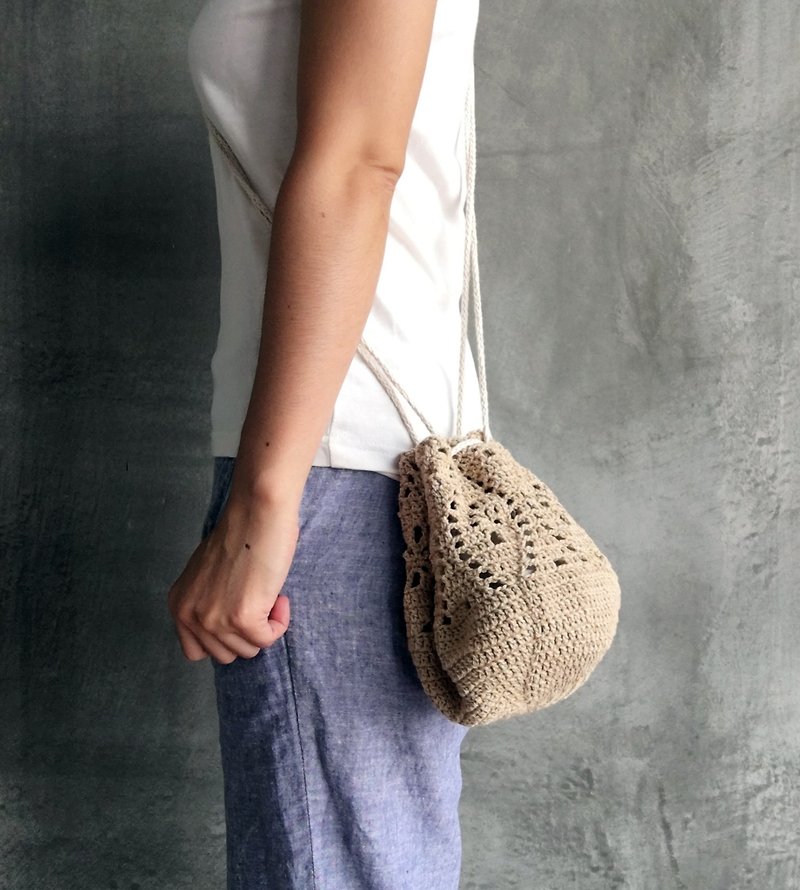 Walking Tips section of dual-use pouch Linen Huang - Messenger Bags & Sling Bags - Cotton & Hemp 
